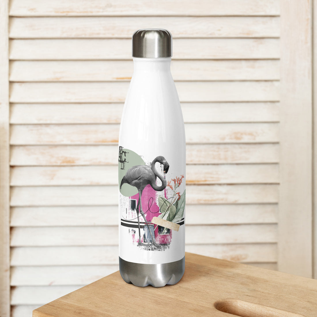 Edelstahl Trinkflasche &quot;Flamingo&quot; - Graphic Jam 